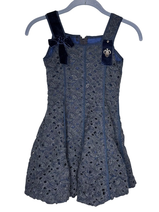 l pinco pallino Other - l Pinco Pallino dress girls size 8 formal wear blue lace velvet bow strap Italy